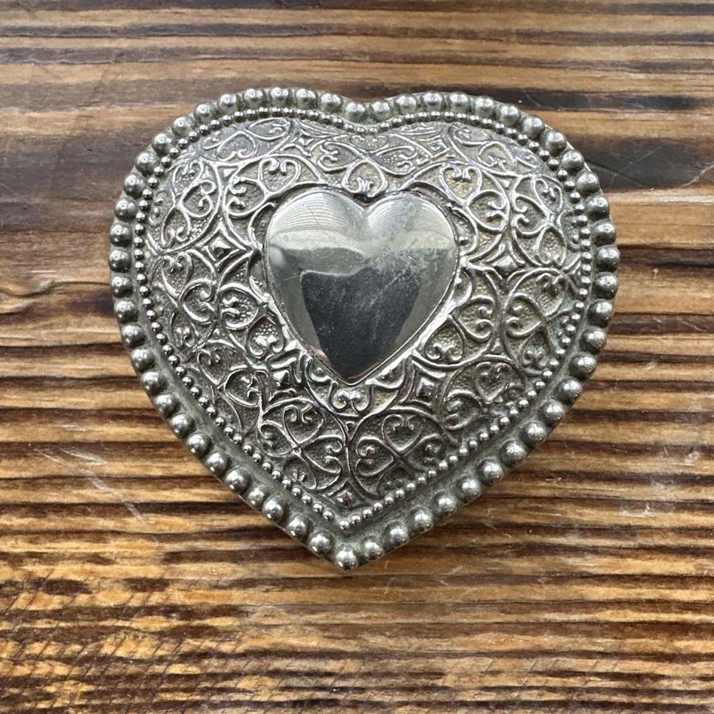 VINTAGE SILVER PLATED TRINKET CASE /PURPLE/BLUE VELVET INLAY